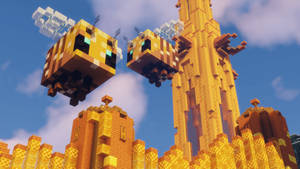 Minecraft Aesthetic Yellow Bee Blocks Wallpaper