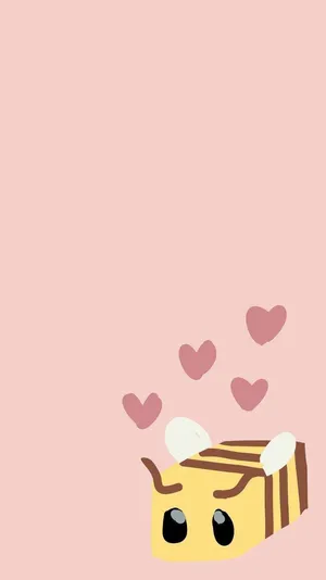 Minecraft Bee Pastel Pink Wallpaper