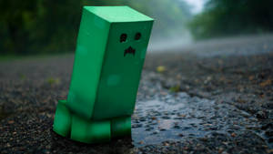 Minecraft Creeper In Rain Wallpaper