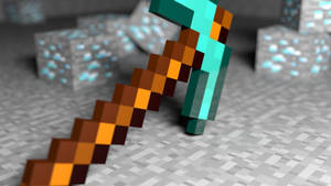 Minecraft Diamond Axe Wallpaper