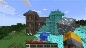 Minecraft Diamond House Wallpaper