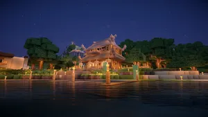 Minecraft Pc Traditional Japanese House Wallpaper