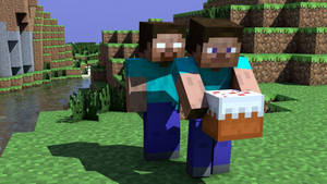 Minecraft Steve And Herobrine Wallpaper