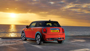 Mini Cooper At Sunset Wallpaper