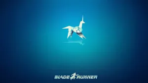 Minimal Blue Blade Runner Origami Wallpaper