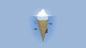 Minimalist Aesthetic Desktop Goofy Ice Cream Wallpaper