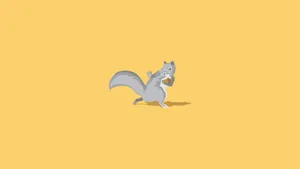 Minimalist Aesthetic Desktop Squirrel Acorn Wallpaper
