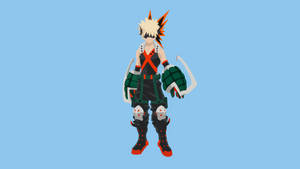 Minimalist Bakugou With Hero Costume Wallpaper