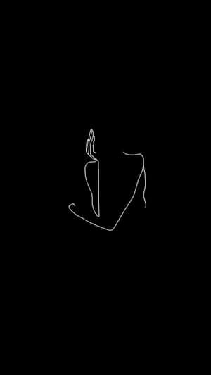 Minimalist Black Line Art Drawing Of A Woman Wallpaper