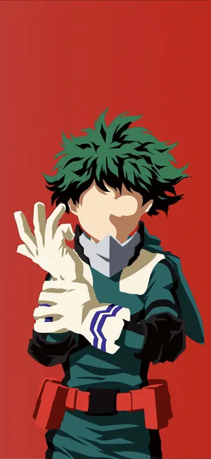 Minimalist Bnha Izuku Midoriya Suit Wallpaper