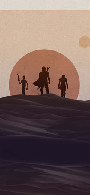 Minimalist Characters The Mandalorian Iphone Wallpaper