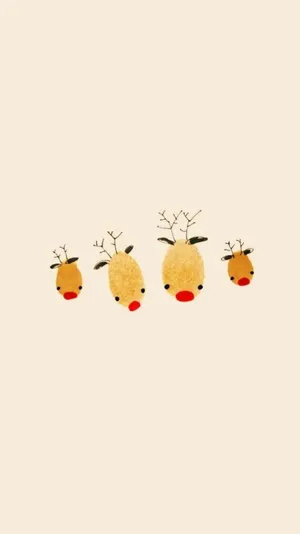 Minimalist Christmas Aesthetic Reindeers Wallpaper