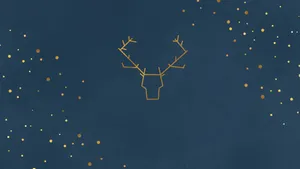 Minimalist Christmas Desktop Gold Deer Wallpaper