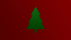 Minimalist Christmas Desktop Green On Red Wallpaper