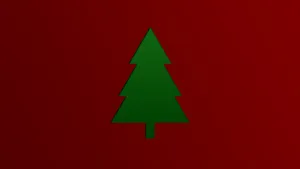 Minimalist Christmas Desktop Green On Red Wallpaper