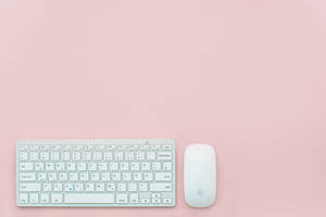 Minimalist Desk With Pastel Colors Wallpaper