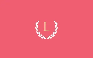 Minimalist Gold Letter L On Pink Wallpaper