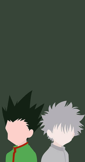 Minimalist Gon And Killua Iphone Wallpaper