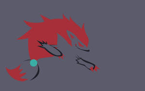 Minimalist Gray And Red Zoroark Wallpaper