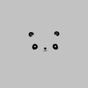 Minimalist Grey Panda Cute Girly Ipad Wallpaper