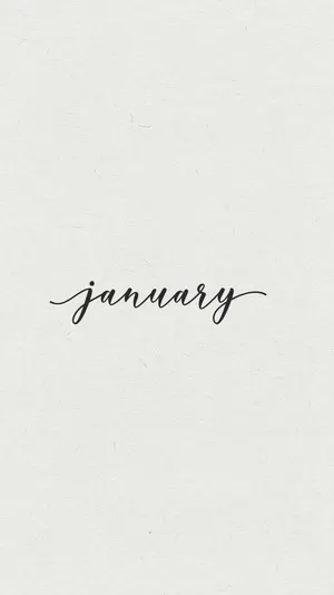 Minimalist January Calligraphy Wallpaper