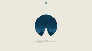 Minimalist Nasa Houston Graphic Design Wallpaper