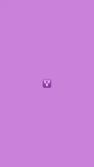 Minimalist Purple Aries Astrology Emoji Wallpaper