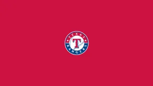 Minimalist Red Texas Rangers Logo Wallpaper