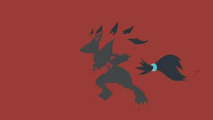 Minimalist Red Zoroark Wallpaper