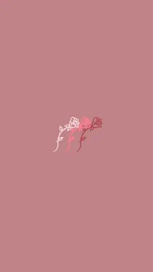 Minimalist Rose Art In Pink Aesthetic Iphone Wallpaper