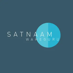 Minimalist Satnaam Waheguru Blue Graphic Wallpaper