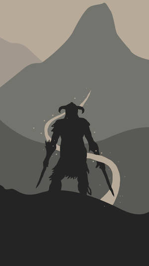 Minimalist Skyrim Iphone Art Wallpaper