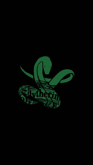 Minimalist Slytherin Snake Text Wallpaper
