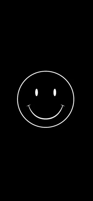 Minimalist Smiley Face In Black Background Wallpaper