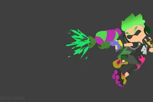 Minimalist Splatoon 2 Green Inkling Wallpaper