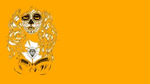 Minimalist Sugar Skull Design Wallpaper