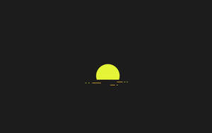 Minimalist Sunset Laptop Screen Art Wallpaper