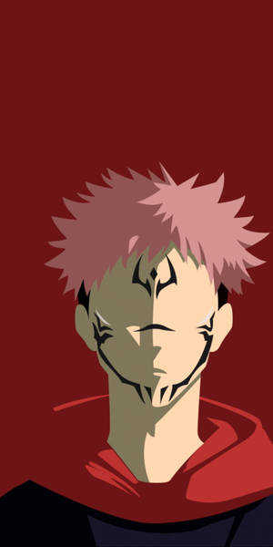 Minimalist Yuji Jujutsu Kaisen Iphone Wallpaper