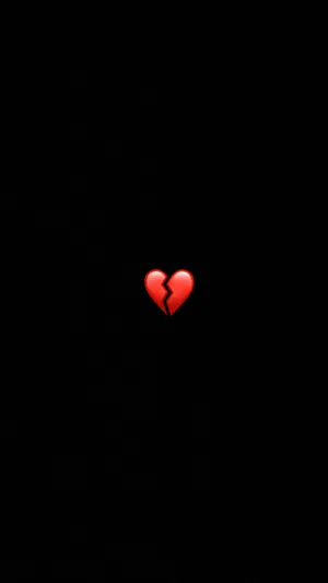 Minimalistic Red Broken Heart Wallpaper