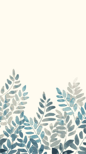 Minimalistic Watercolor Fern Art Wallpaper