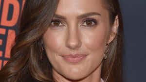 Minka Kelly Posing In An Elegant Black Dress Wallpaper