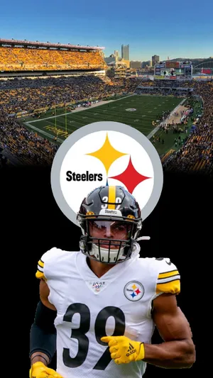 Minkah Fitzpatrick Pittsburgh Steelers Logo Player Wallpaper