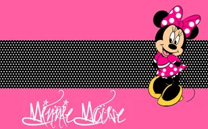 Minnie Mouse With Black Stripe Wallpaper