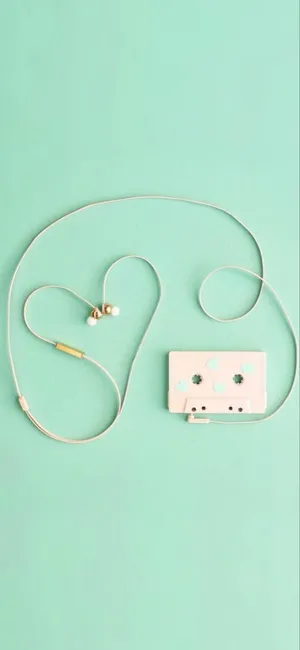 Mint Green Aesthetic Cassette Player Wallpaper