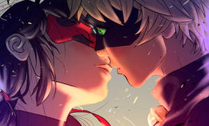 Miraculous Ladybug And Cat Noir Kiss Wallpaper