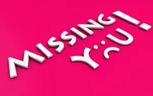 Missing You 3d Typography Wallpaper