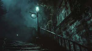Misty_ Night_at_the_ Street_ Lamp Wallpaper