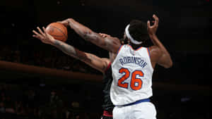 Mitchell Robinson Poster Blocking A Shot Wallpaper