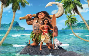 Moana And Maui, Set Out For Adventure Wallpaper