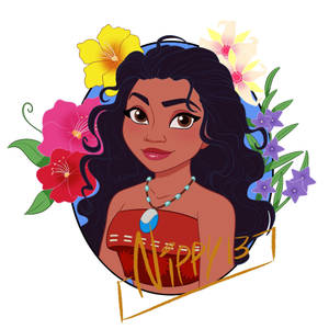 Moana Flowers Fanart Wallpaper